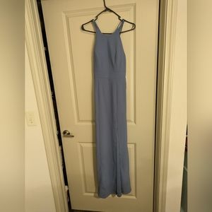 Small light blue chiffon bridesmaid dress